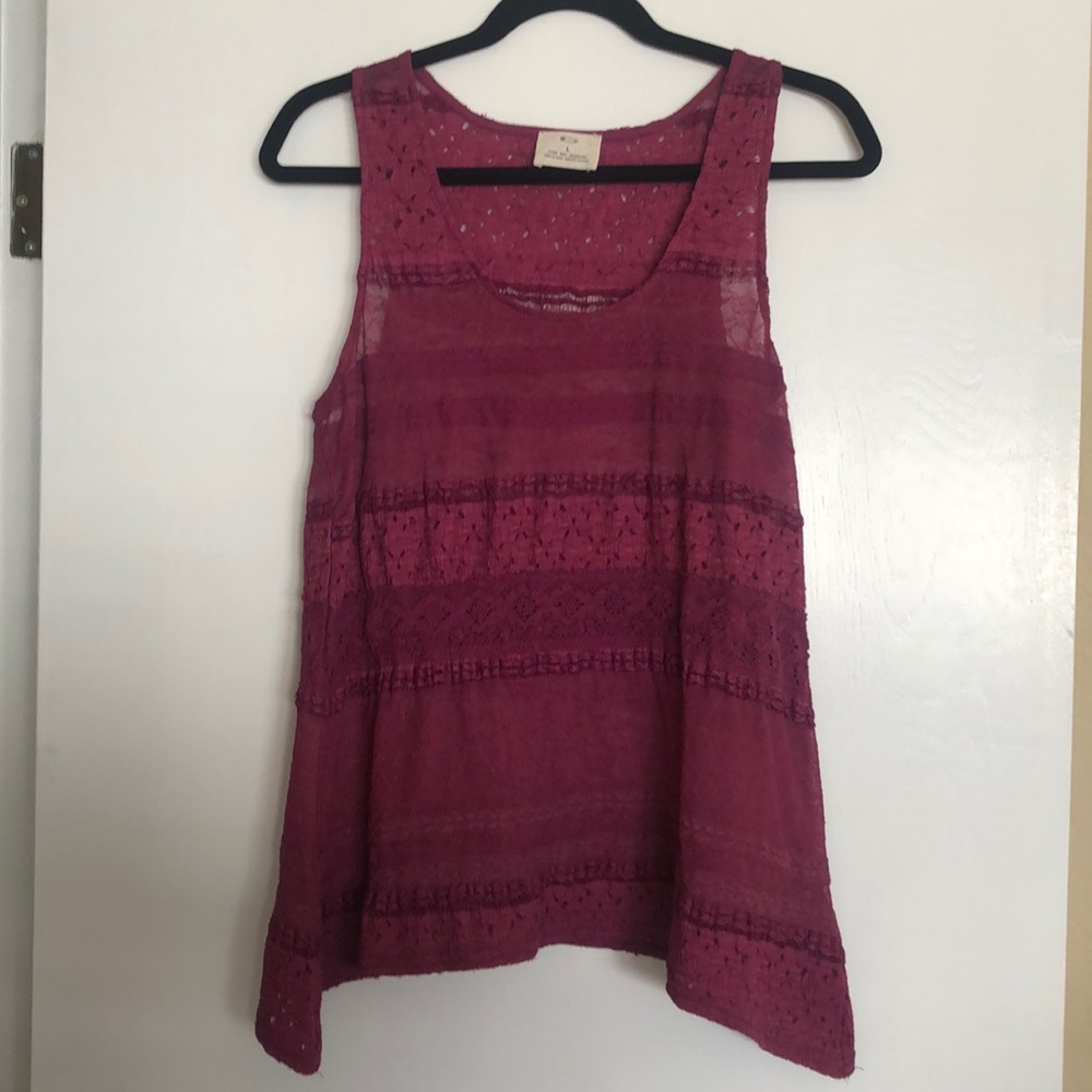 Pins and Needles Brand sleeveless plum lace tank